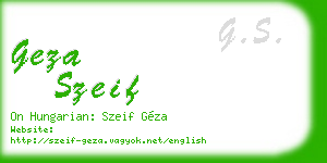 geza szeif business card